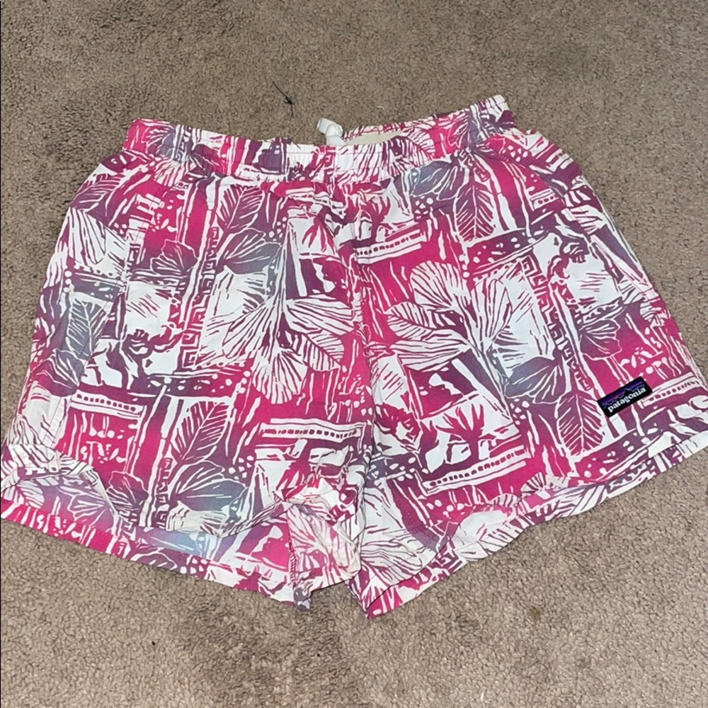 Pink Hawaiian Patagonia short. 5 inches in length